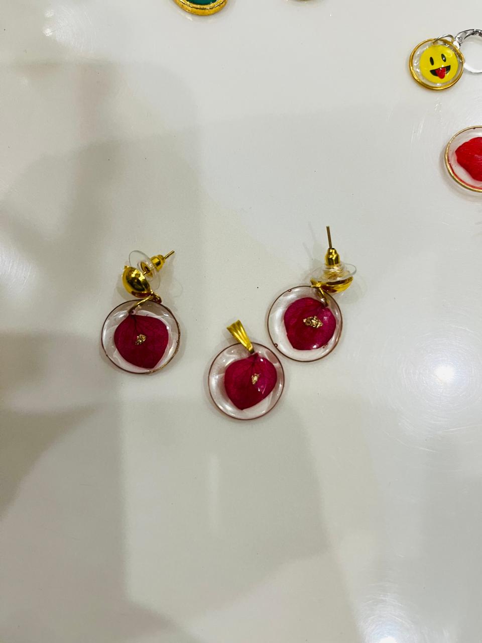 Resin Earrings with Gold Leaf