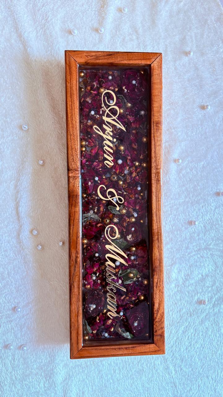 Floral Resin Name Plate