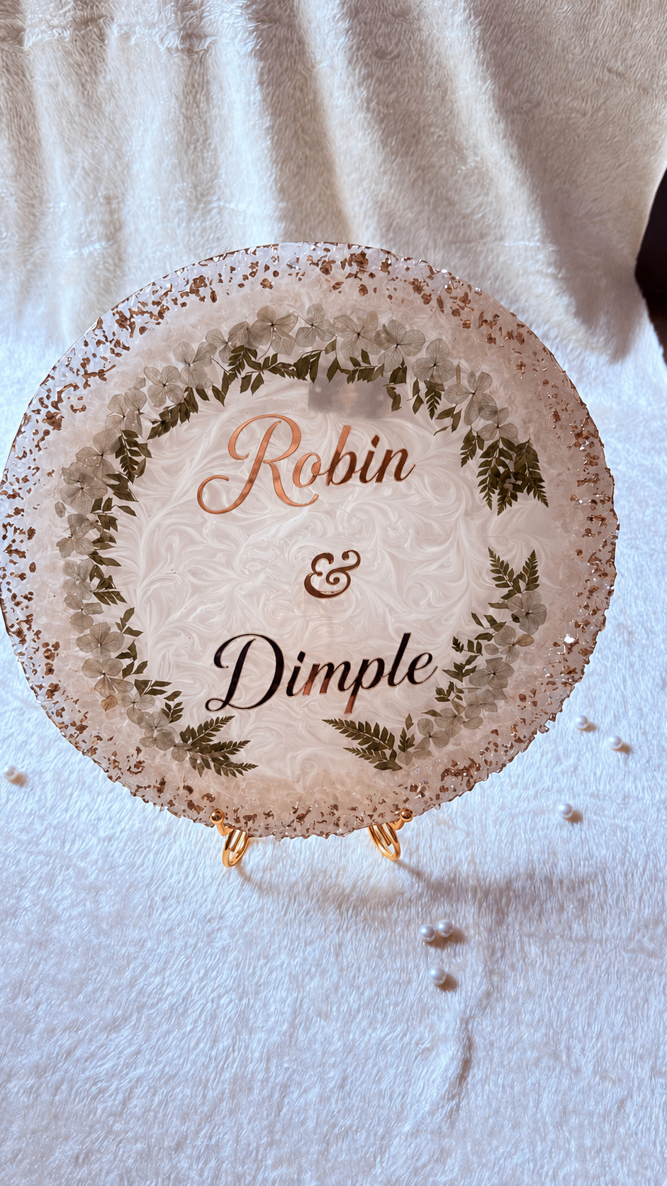 Gold Leaf Resin Name Plate