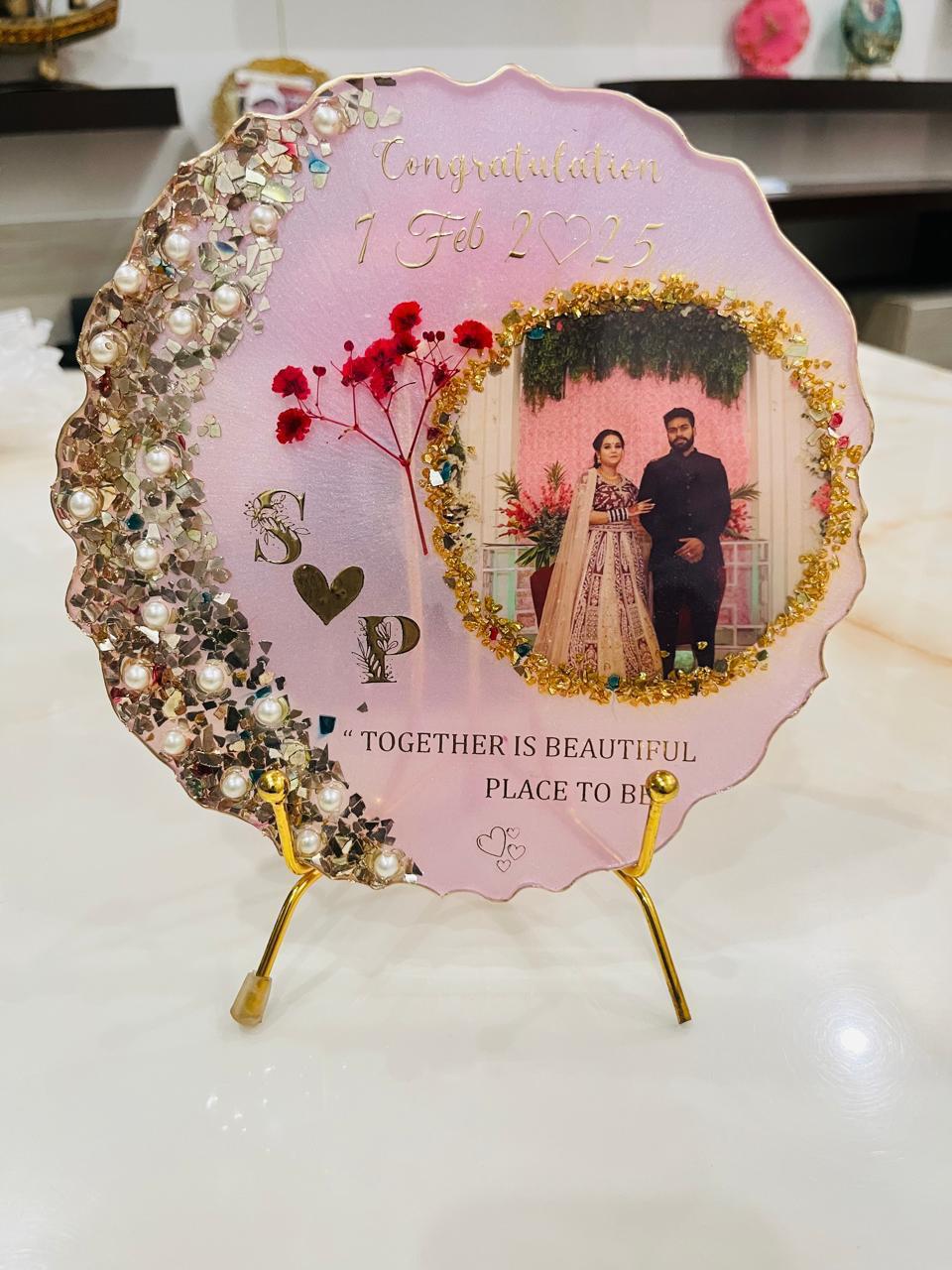 Resin Photo Frame with Dried Flowers